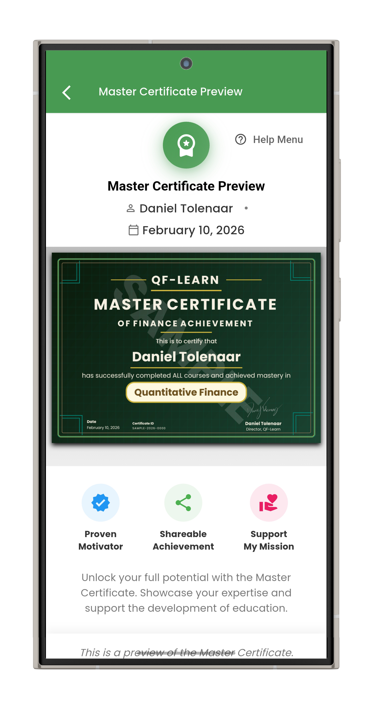 Master Cert